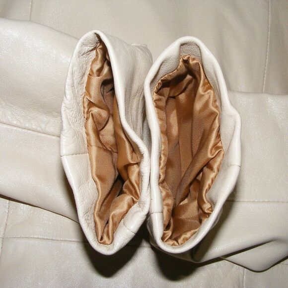 PETER CARUSO Leather Jacket/Coat, S, Tan Body, Fox Fur collar, Pockets - Picture 9 of 15